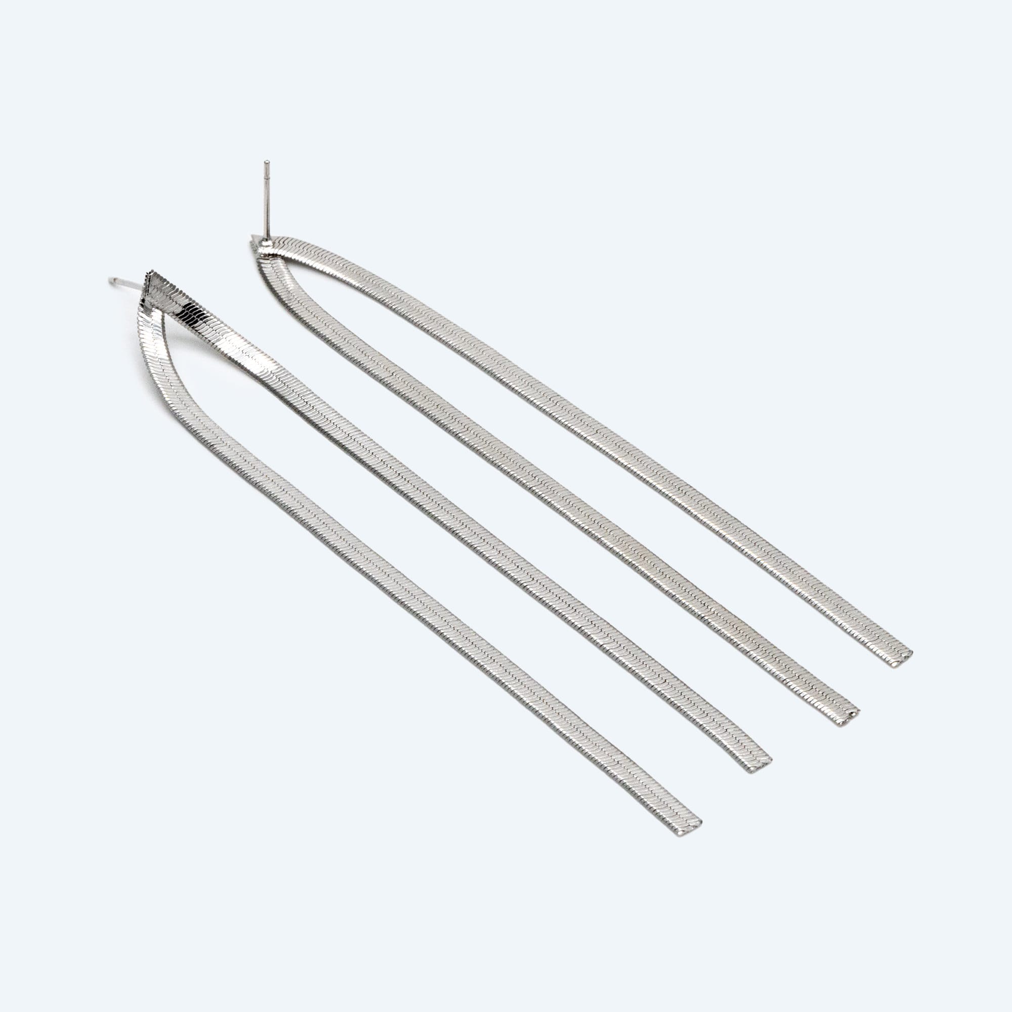 4pcs Gold/ Silver Snake Chain Earrings, Tassel Stud Earring, Dangling Earrings, Simple Long Earrings, Minimalist Earrings (GB-2809)